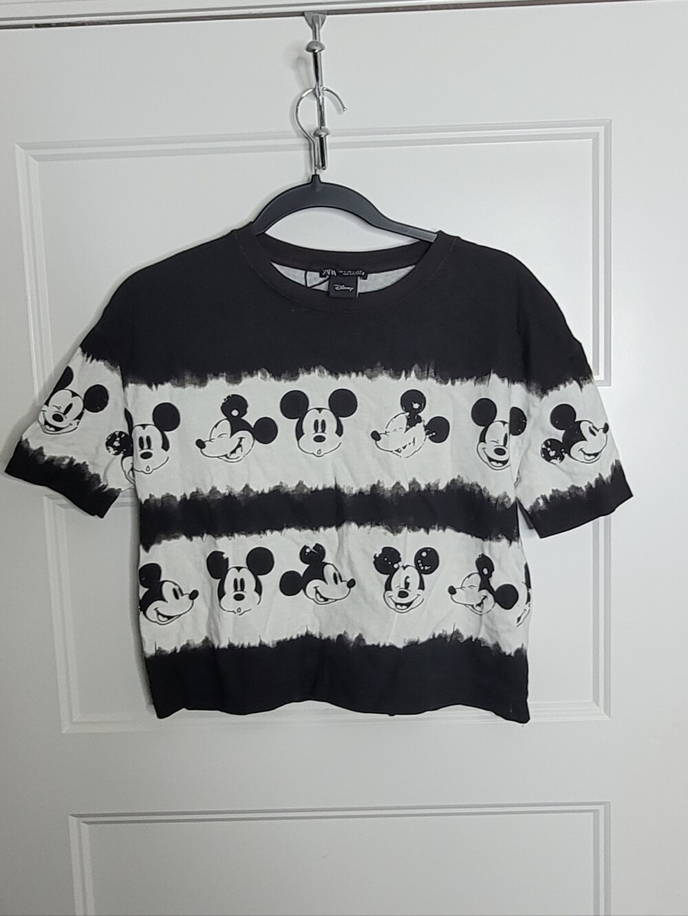 Zara Disney Mickey Mouse tie-dye cropped t-shirt Size S